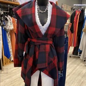 Red Blue & Yellow Plaid Coat fully lined